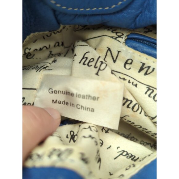 Nice Barr+Barr Women's Bag Blue Leather Purse Inside Card Pocket Hobo-lp - Picture 16 of 16